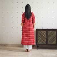 Handloom Cotton Pochampally Ikat Kurta with Patchwork 04