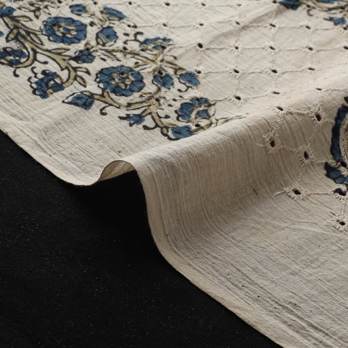 Hakoba Hand Block Ajrakh Print Natural Dyed Cotton Fabric 30