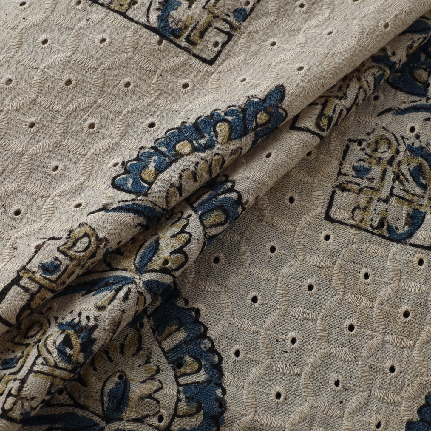 Hakoba Hand Block Ajrakh Print Natural Dyed Cotton Fabric 32