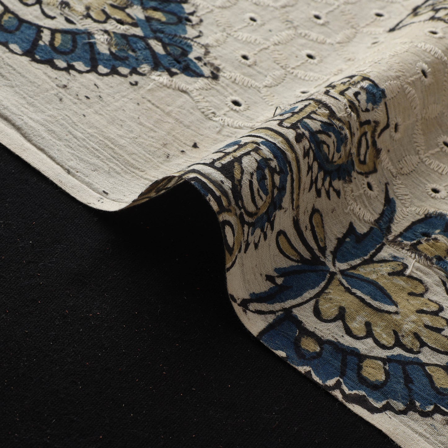 Hakoba Hand Block Ajrakh Print Natural Dyed Cotton Fabric 32