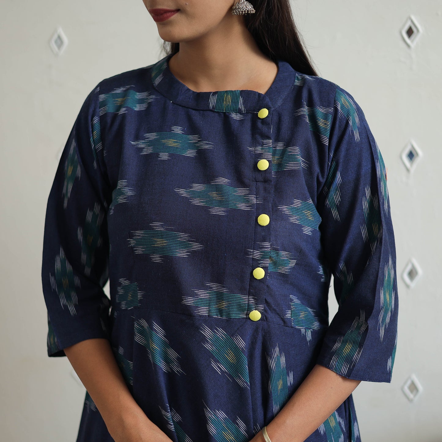 Handloom Cotton Flared Pochampally Ikat Kurta 18