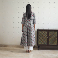 Handloom Cotton Flared Pochampally Ikat Kurta 17