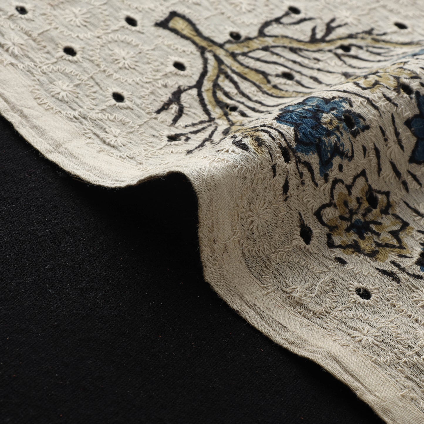 Hakoba Hand Block Ajrakh Print Natural Dyed Cotton Fabric 35