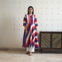 Handloom Cotton Flared Pochampally Ikat Kurta 19