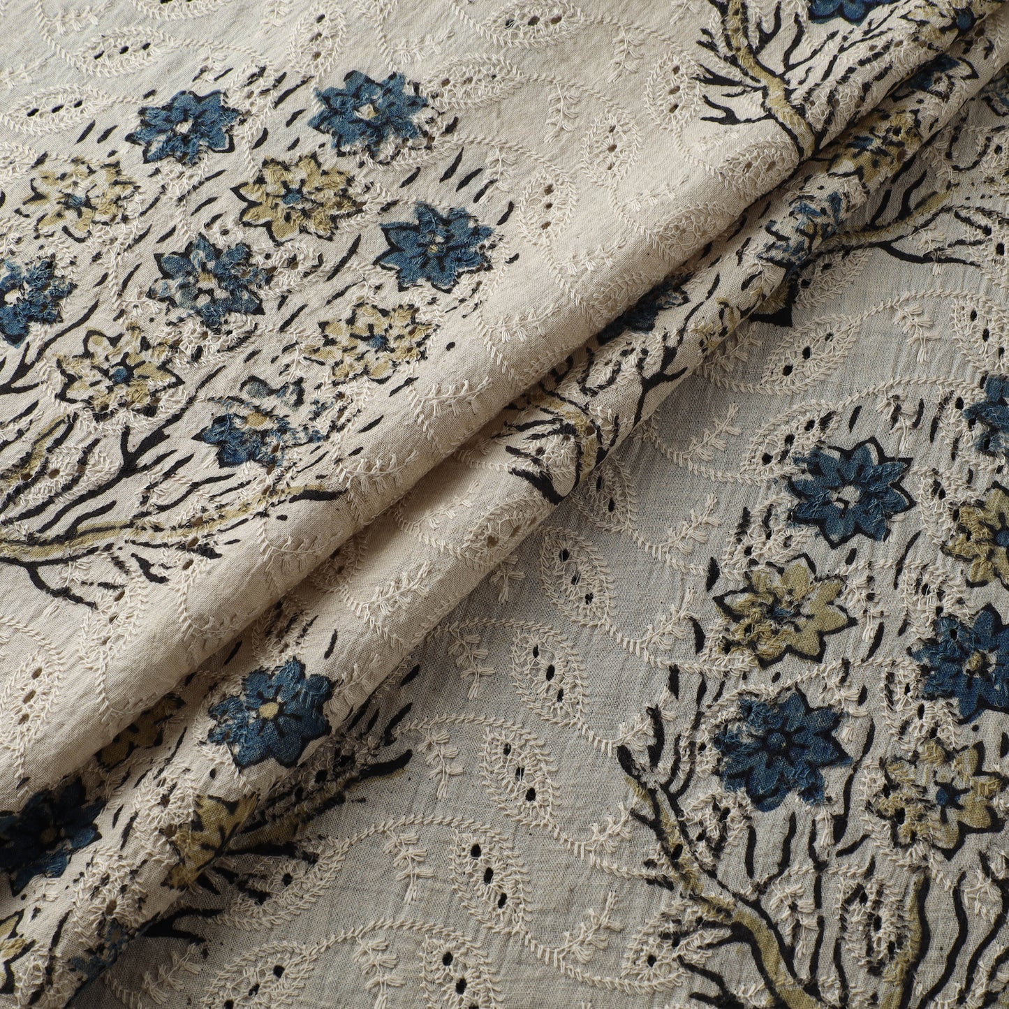 Hakoba Hand Block Ajrakh Print Natural Dyed Cotton Fabric 36