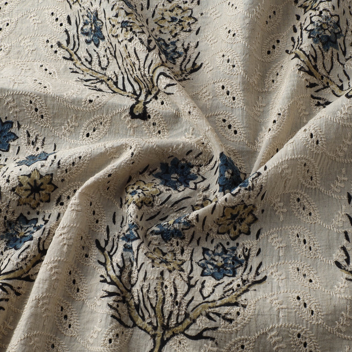 Hakoba Hand Block Ajrakh Print Natural Dyed Cotton Fabric 36