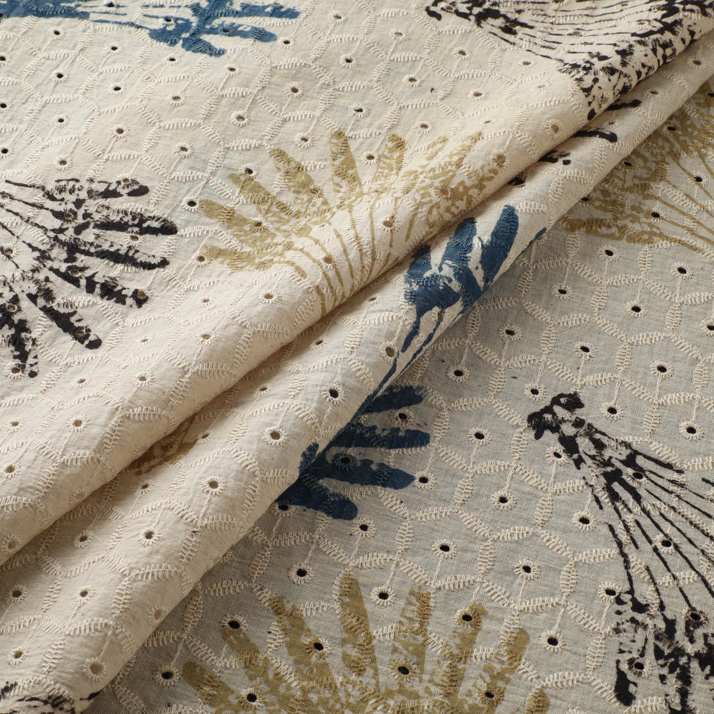 Hakoba Hand Block Ajrakh Print Natural Dyed Cotton Fabric 37