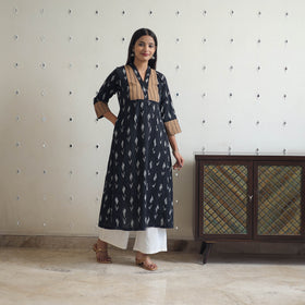 Buy Black Cotton Pochampally Ikat Kurta for Women