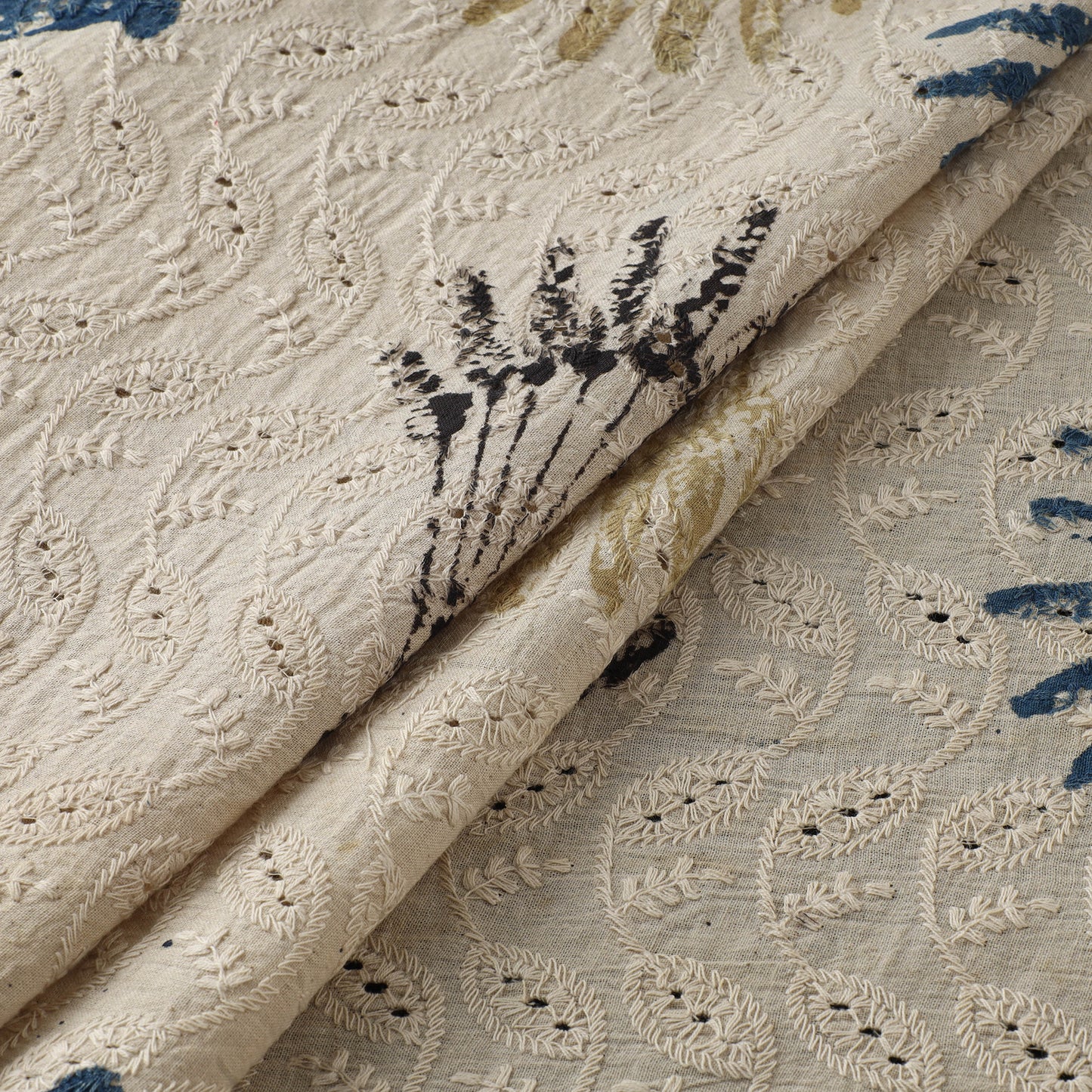 Hakoba Hand Block Ajrakh Print Natural Dyed Cotton Fabric 38