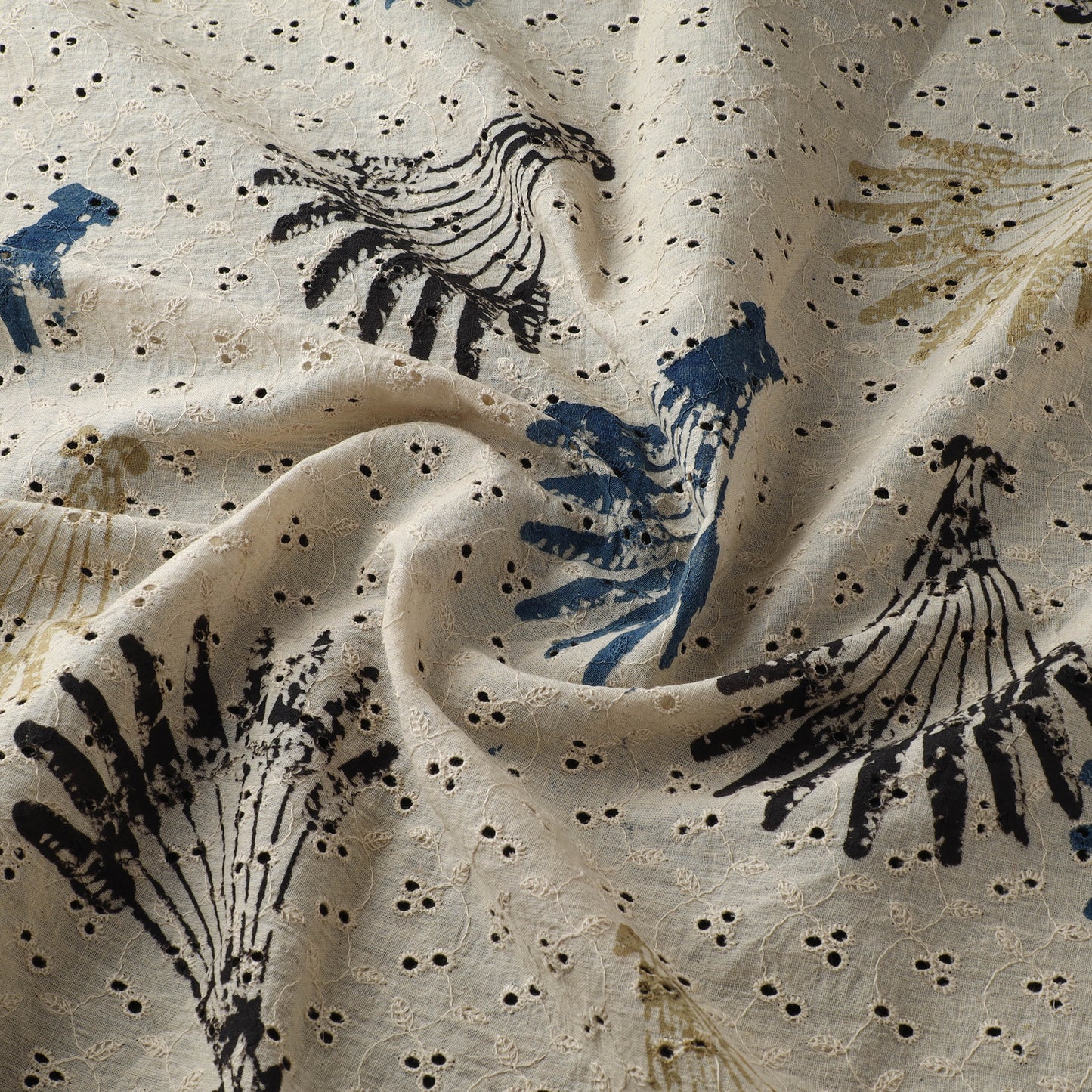 Hakoba Hand Block Ajrakh Print Natural Dyed Cotton Fabric 40