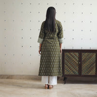 Handloom Cotton Pochampally Ikat Kurta with Patchwork 08