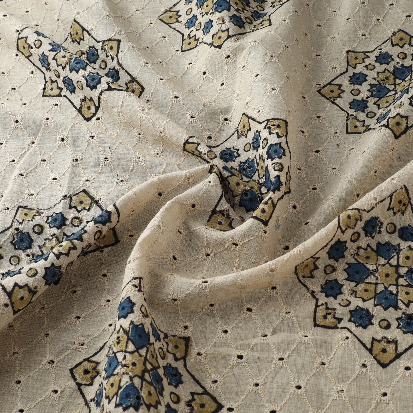 Hakoba Hand Block Ajrakh Print Natural Dyed Cotton Fabric 41