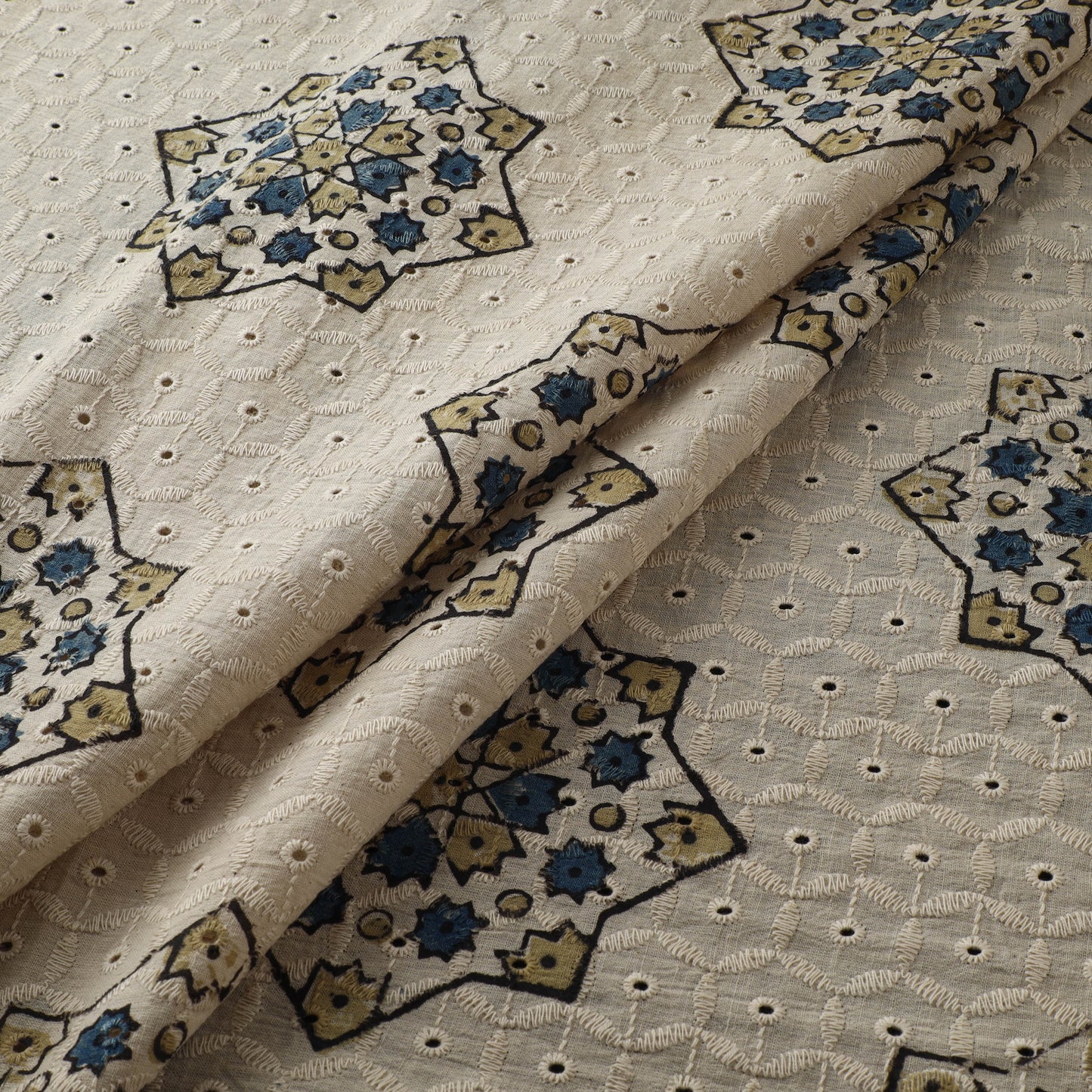 Hakoba Hand Block Ajrakh Print Natural Dyed Cotton Fabric 42