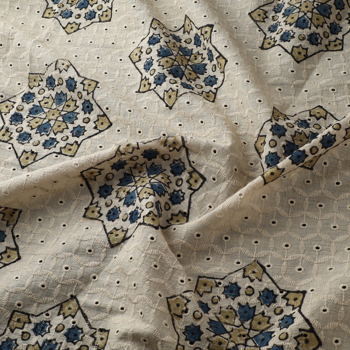 Hakoba Hand Block Ajrakh Print Natural Dyed Cotton Fabric 42