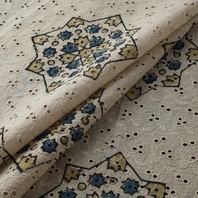 Hakoba Hand Block Ajrakh Print Natural Dyed Cotton Fabric 43