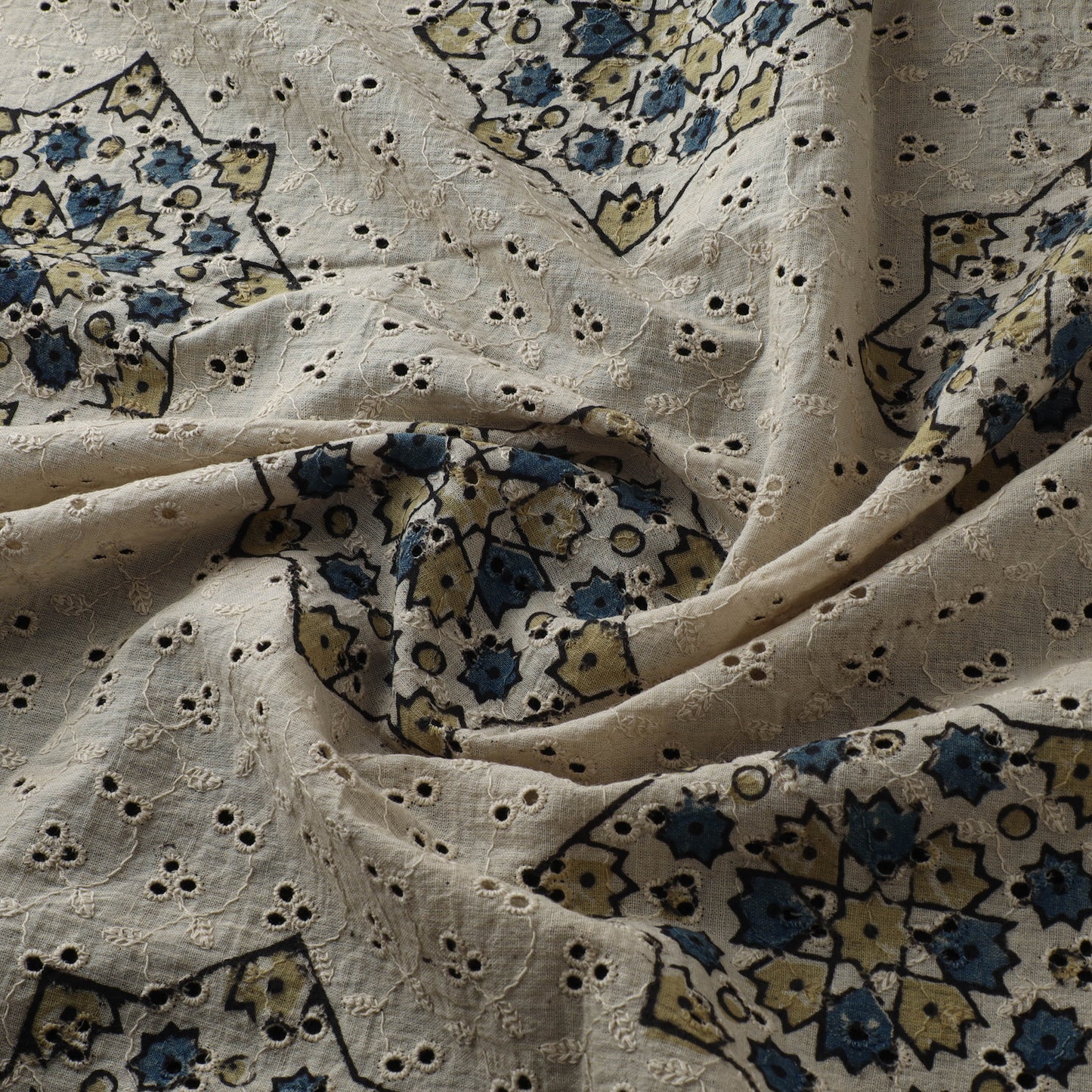 Hakoba Hand Block Ajrakh Print Natural Dyed Cotton Fabric 43