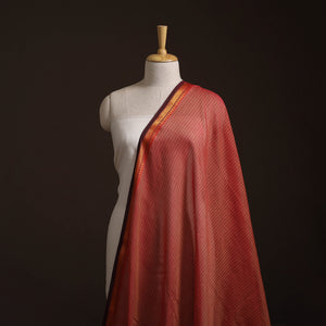 Red - Dharwad Checks Cotton Fabric with Border 07