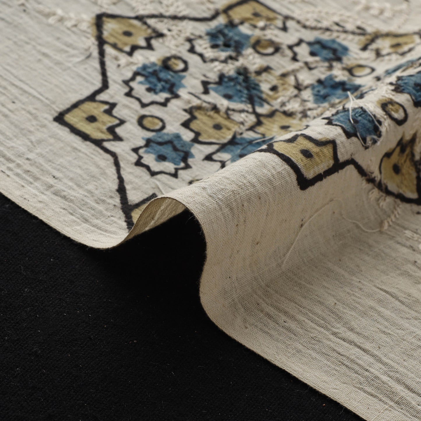 Hakoba Hand Block Ajrakh Print Natural Dyed Cotton Fabric 44