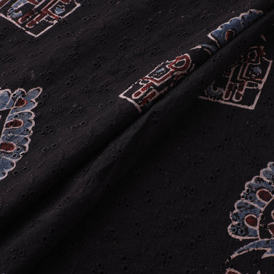 Hakoba Hand Block Ajrakh Print Natural Dyed Cotton Fabric 45