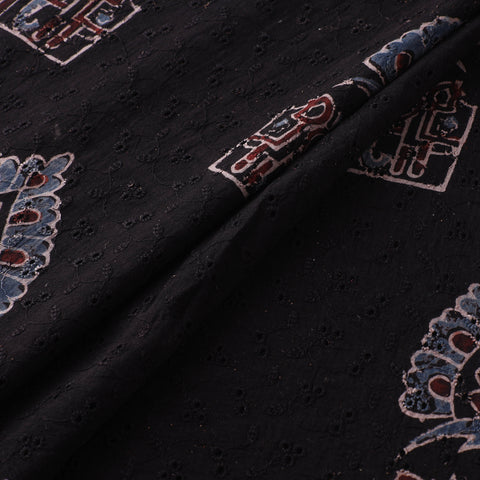 Hakoba Hand Block Ajrakh Print Natural Dyed Cotton Fabric 45