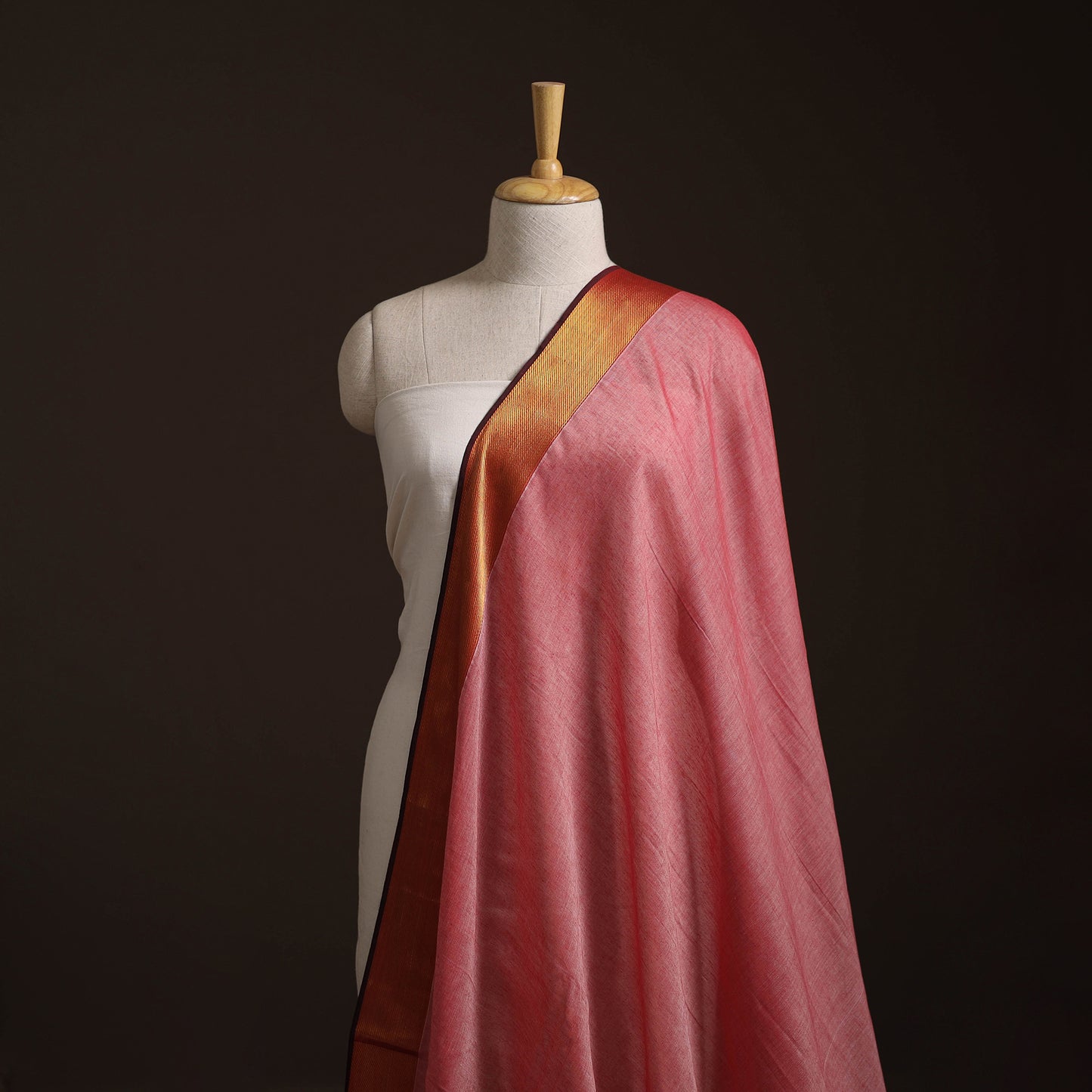 Dharwad Cotton Fabric with Zari Border 12