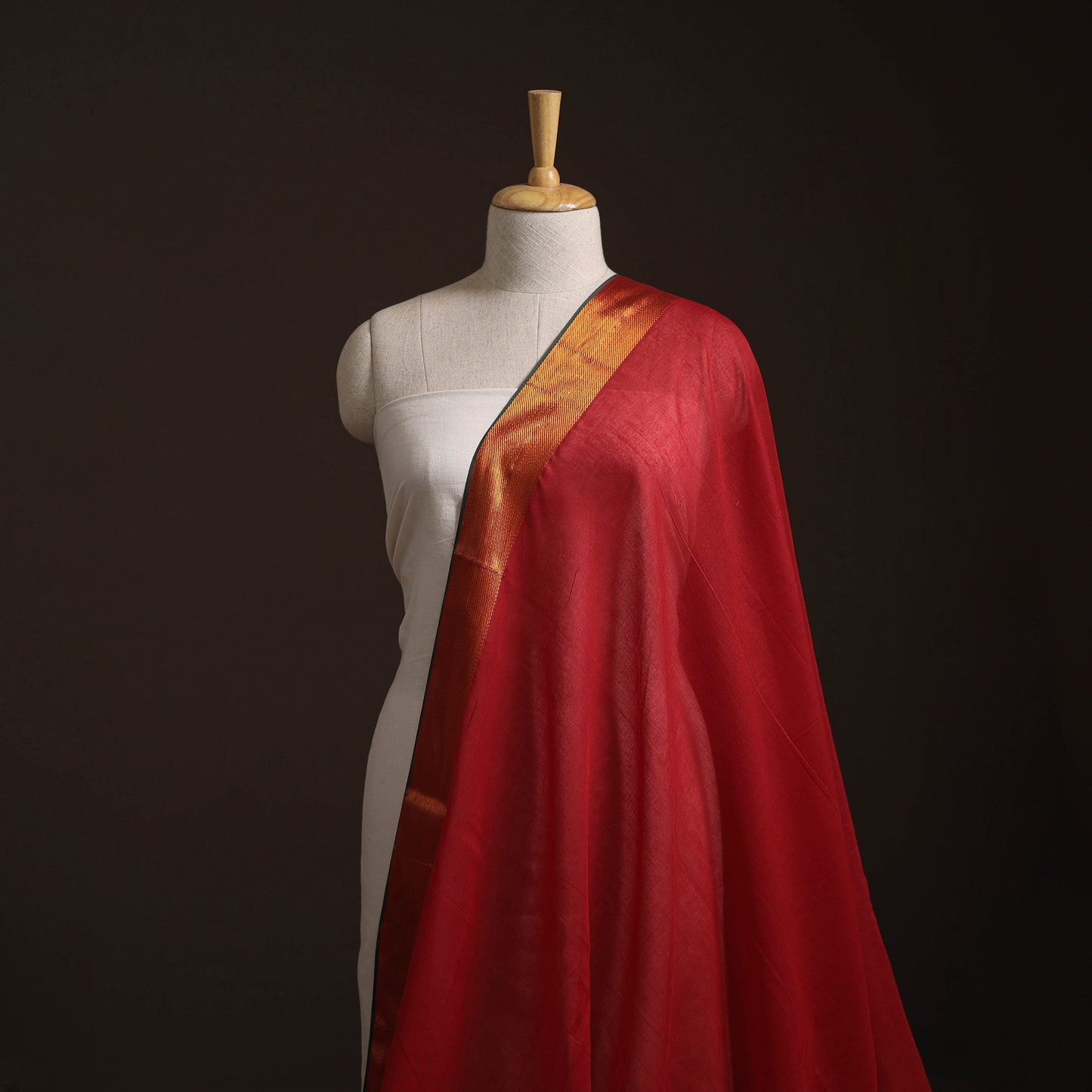 Dharwad Cotton Fabric with Zari Border 14