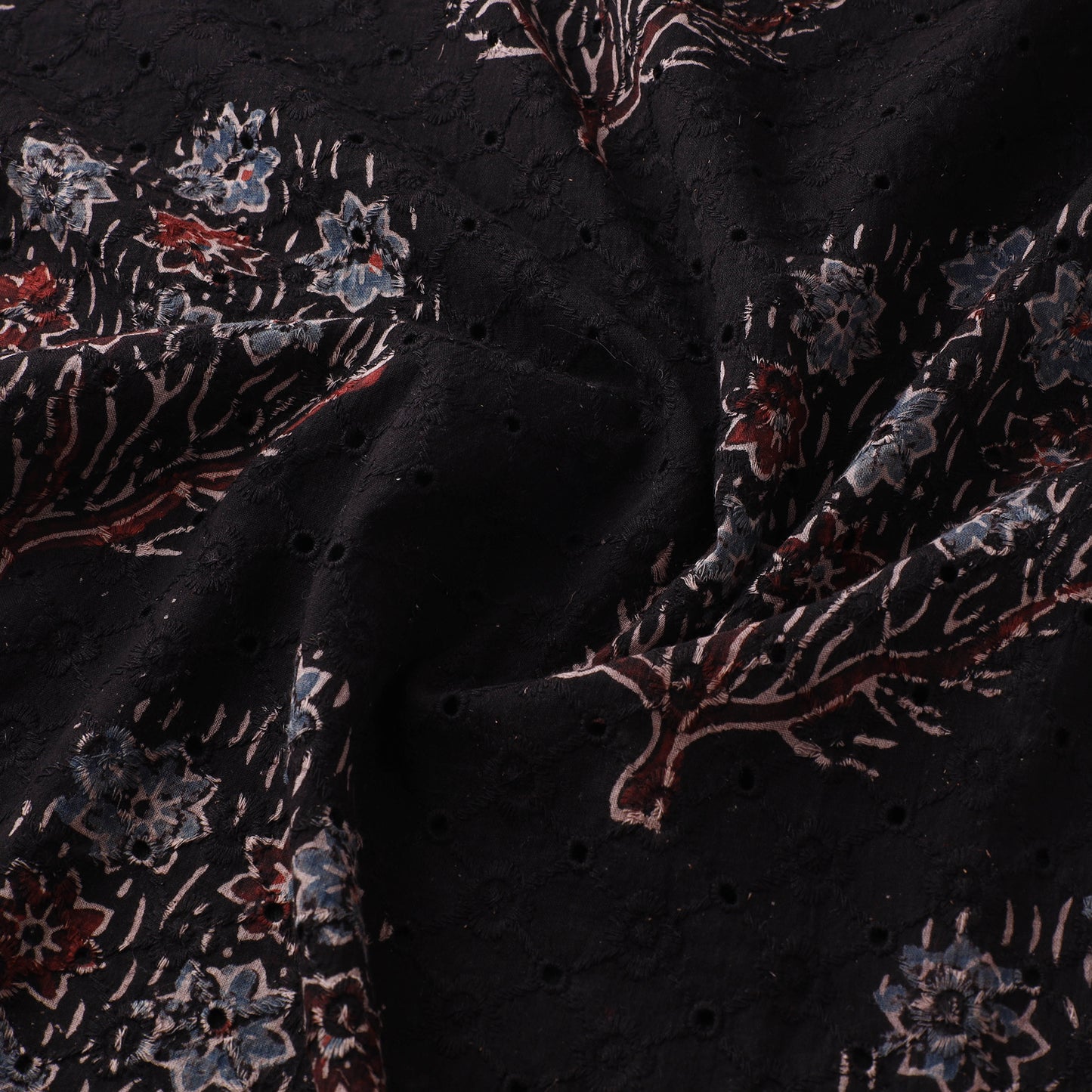 Hakoba Hand Block Ajrakh Print Natural Dyed Cotton Fabric 46