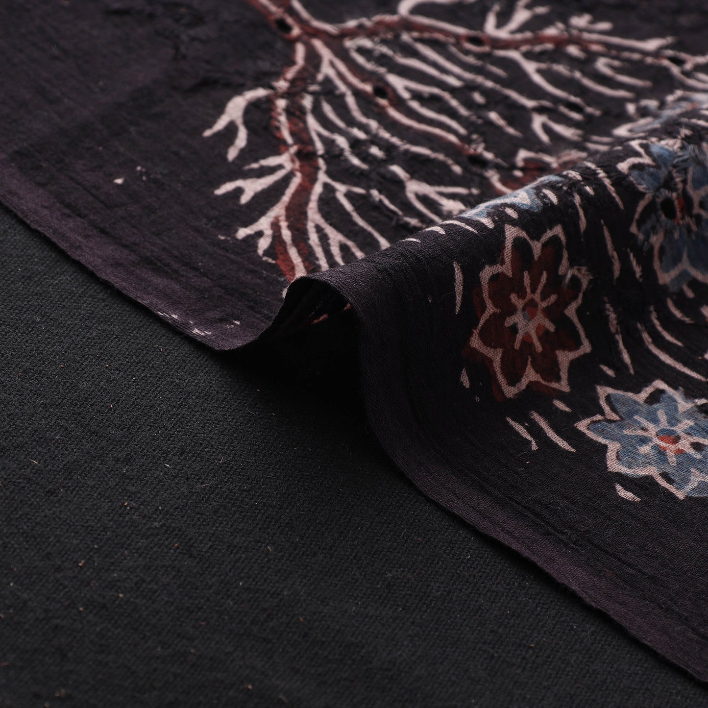 Hakoba Hand Block Ajrakh Print Natural Dyed Cotton Fabric 46
