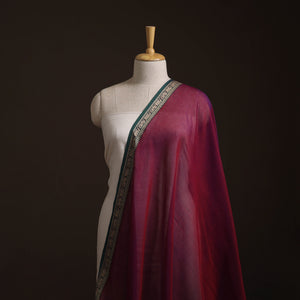 Pink - Dharwad Cotton Fabric with Thread Border 25