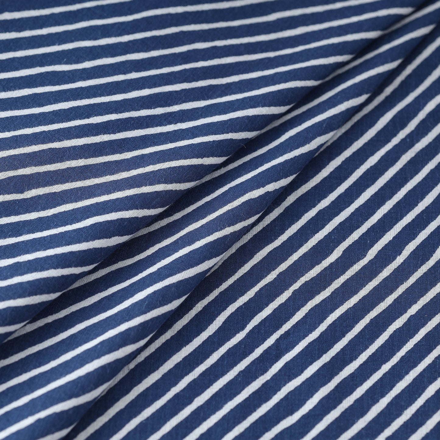 Blue - Indigo Hand Block Prints Pure Cotton Fabric