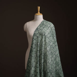 Green - Pure Mul Cotton Kutch Hand Block Batik Print Fabric 02