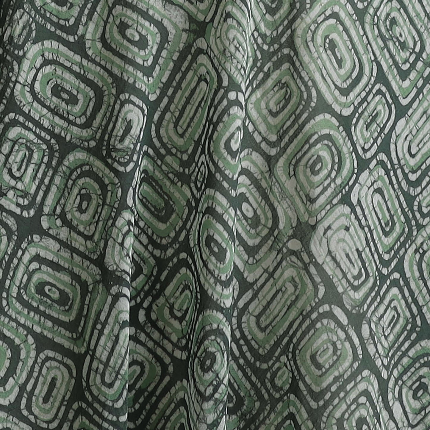 Green - Pure Mul Cotton Kutch Hand Block Batik Print Fabric 02