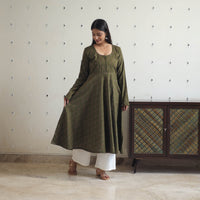 Handloom Cotton Flared Pochampally Ikat Kurta 15