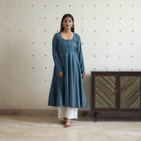 Handloom Cotton Flared Pochampally Ikat Kurta 13