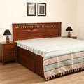 Handloom Cotton Double Bedsheet (108 x 90 in) 01
