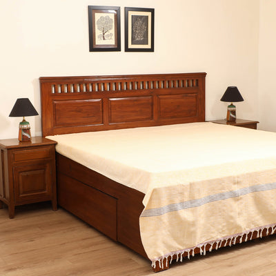 Handloom Cotton Double Bedsheet (108 x 90 in) 05