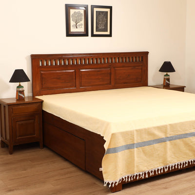 Handloom Cotton Double Bedsheet (108 x 90 in) 09