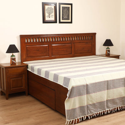 Handloom Cotton Double Bedsheet (108 x 90 in) 11