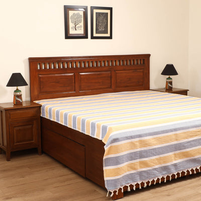 Handloom Cotton Double Bedsheet (108 x 90 in) 12