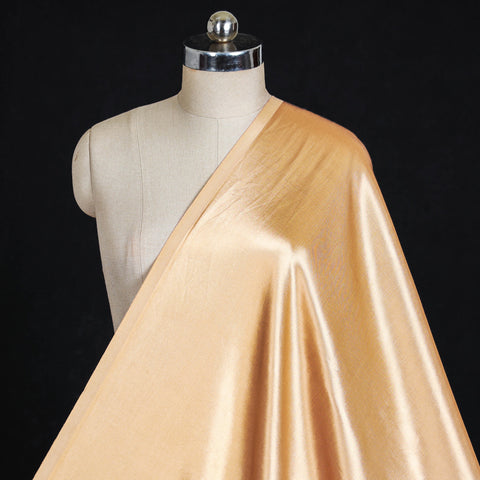 Yellow - pure mashru silk plain fabric (width - 46 in) 01