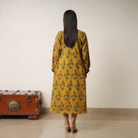 Hand Block Print Cotton Flared Gher Ajrakh Dress 13