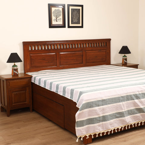 Handloom Cotton Double Bedsheet (108 x 90 in) 14