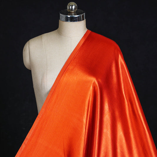 Copper Orange - Pure Mashru Silk Plain Fabric (Width - 44 in)