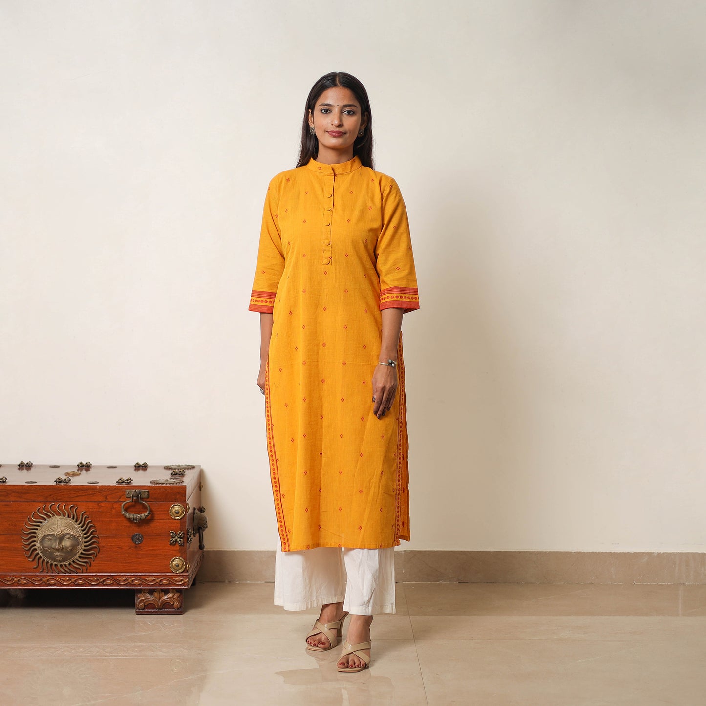 Jacquard Cotton Straight Kurta 05