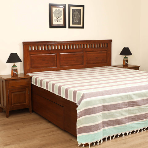 Handloom Cotton Double Bedsheet (108 x 90 in) 37