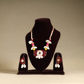  Handmade Shell Work Fabart Necklace Set