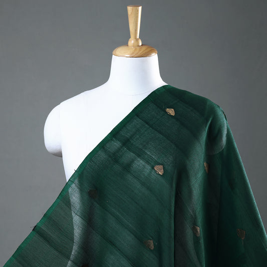 Green - Godavari Jamdani Pan Zari Buti Handloom Cotton Fabric