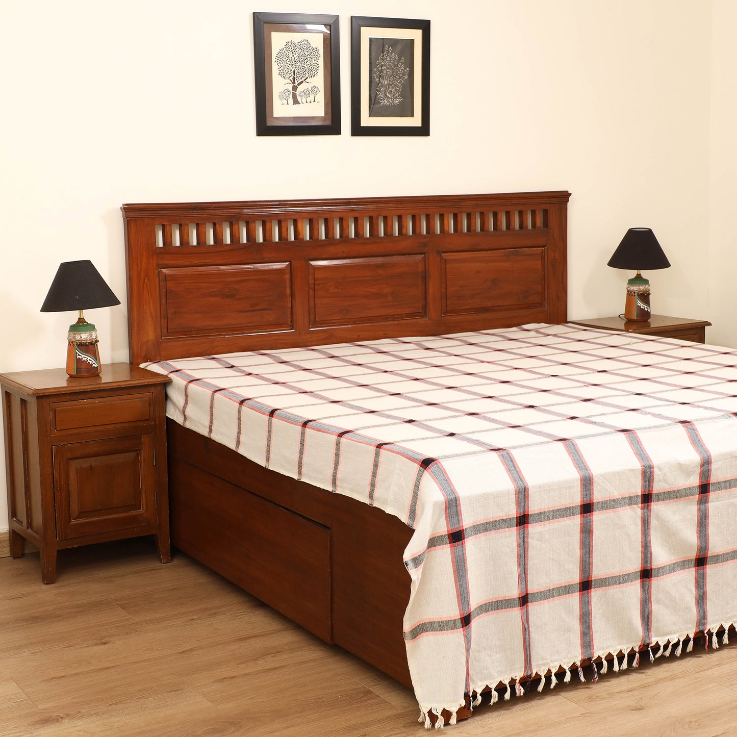 Handloom Cotton Double Bedsheet (108 x 90 in) 40