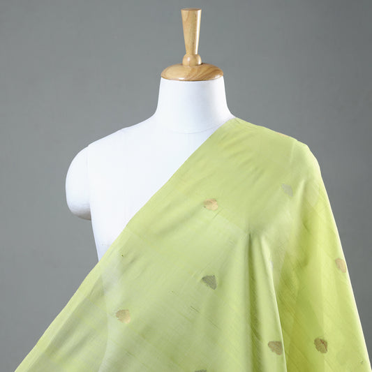 Green - Godavari Jamdani Pan Zari Buti Handloom Cotton Fabric