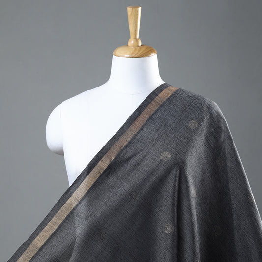 Grey - Godavari Jamdani Pan Zari Buti Handloom Cotton Fabric